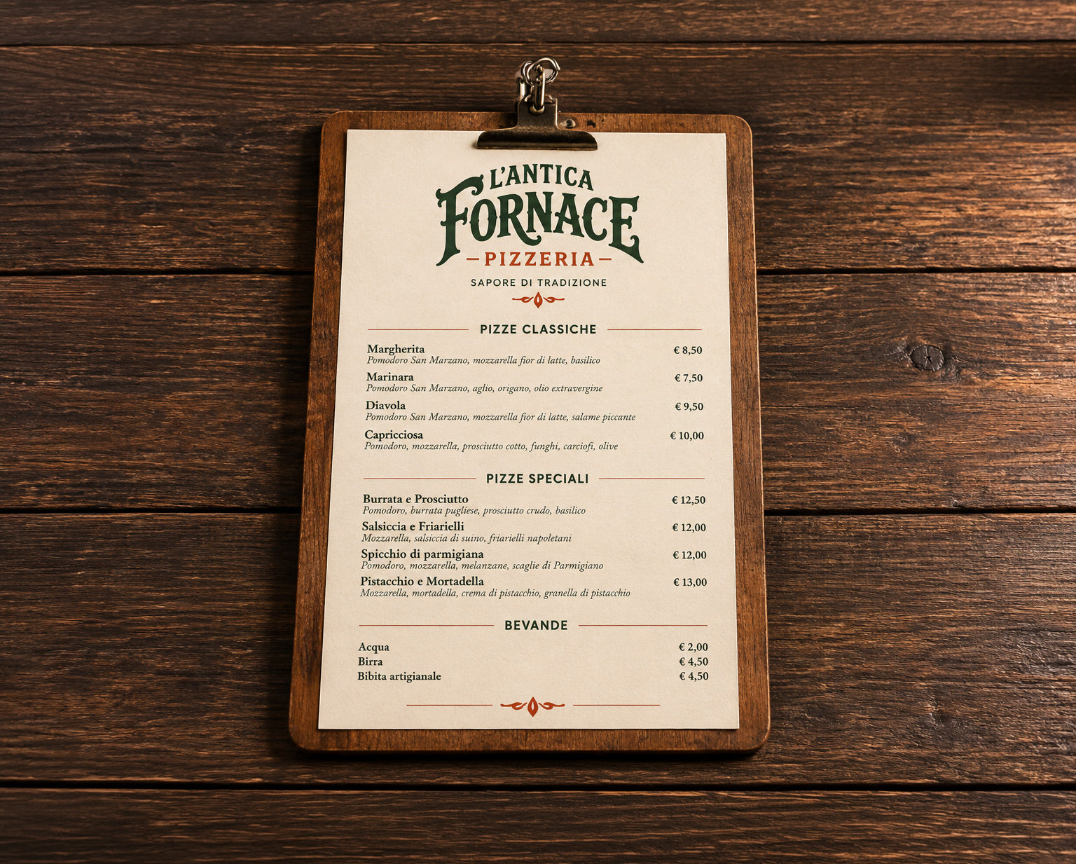 L'ANTICA FORNACE - BRAND IDENTITY PIZZERIA