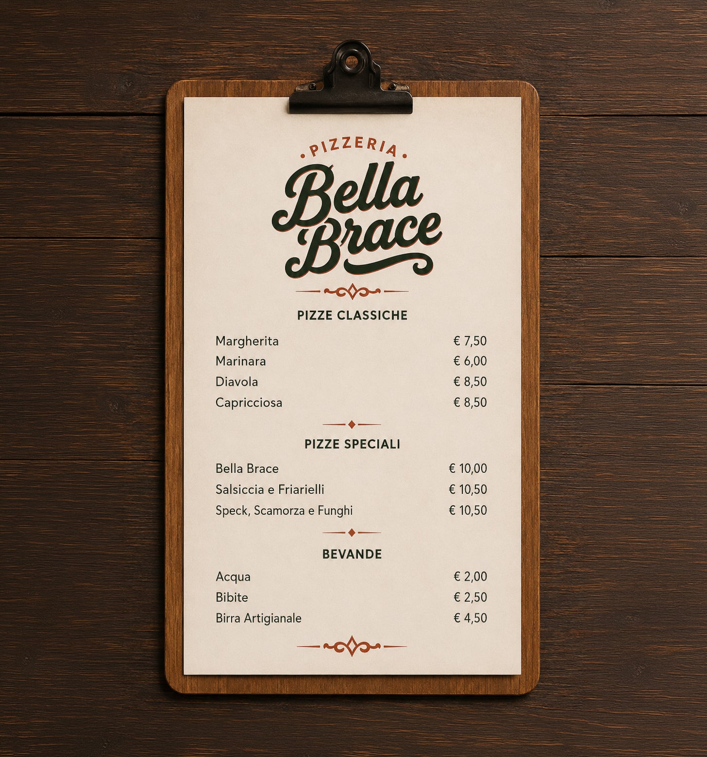BELLA BRACE - BRAND IDENTITY PIZZERIA