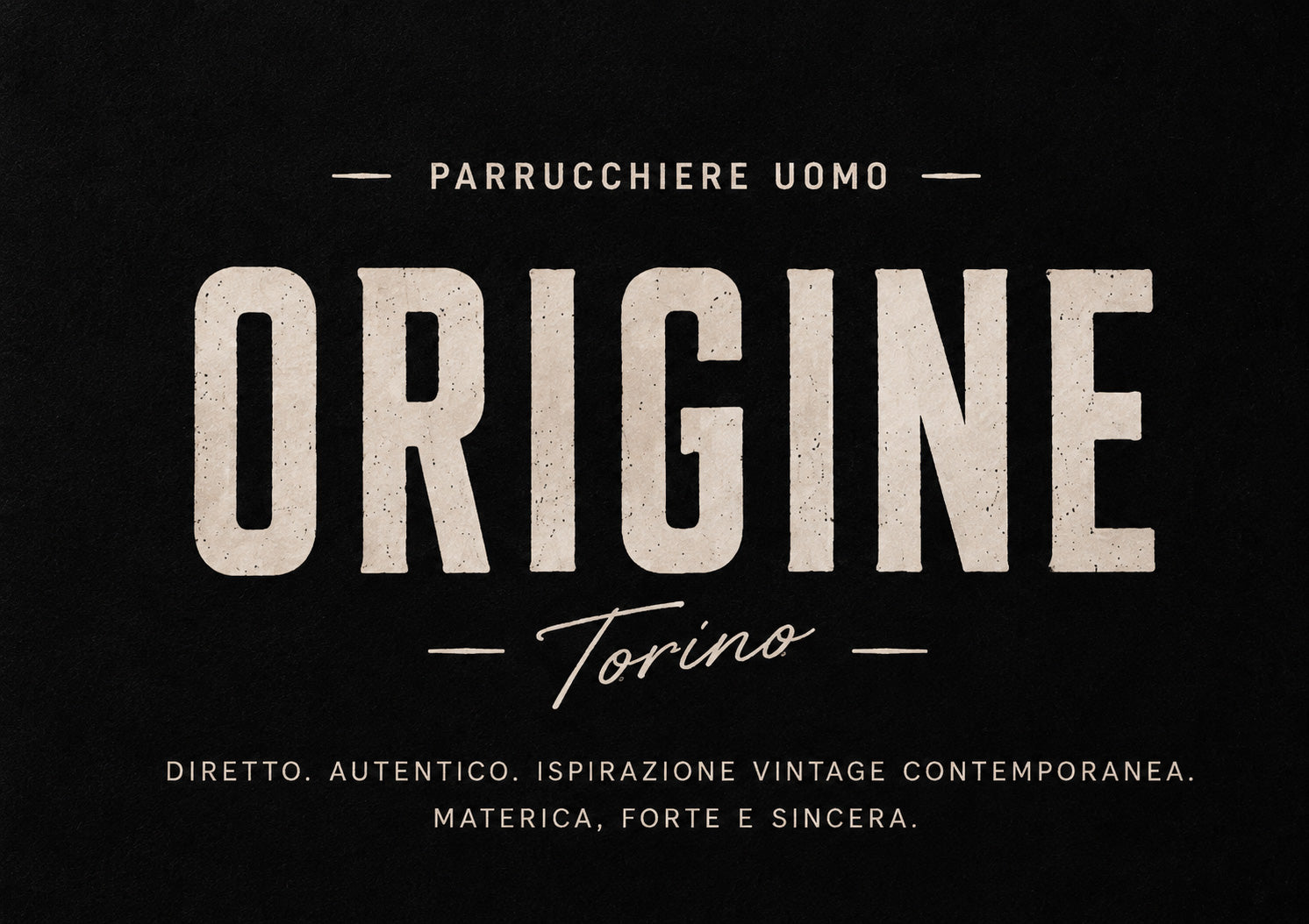 ORIGINE - BRAND IDENTITY PARRUCCHIERE UOMO
